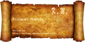 Kulman Manda névjegykártya